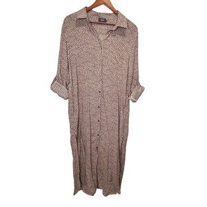 VICI Oversized Leopard Print Midi Shirt Dress Size Medium